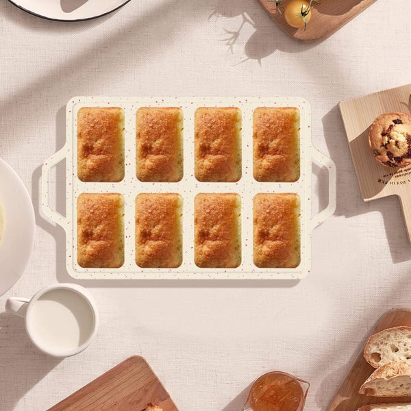 Mini Loaf Pan 8 Cavities Silicone Mini Bread Loaf Pans Nonstick Muffin Pan Carousel 8