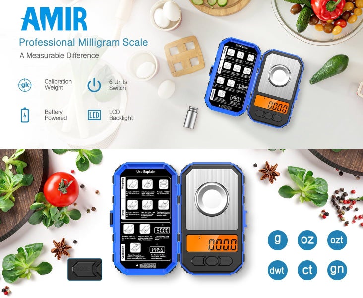 Scale for Kitchen, Digital Scale 20g-0.001g Pocket Scale Electronic Smart S Carousel 2