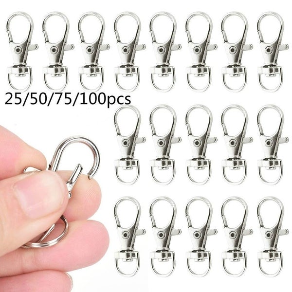 25/50/75/100pcs Swivel Lobster Clasp Clips Hook Alloy Key Ring Split Keycha Carousel 1