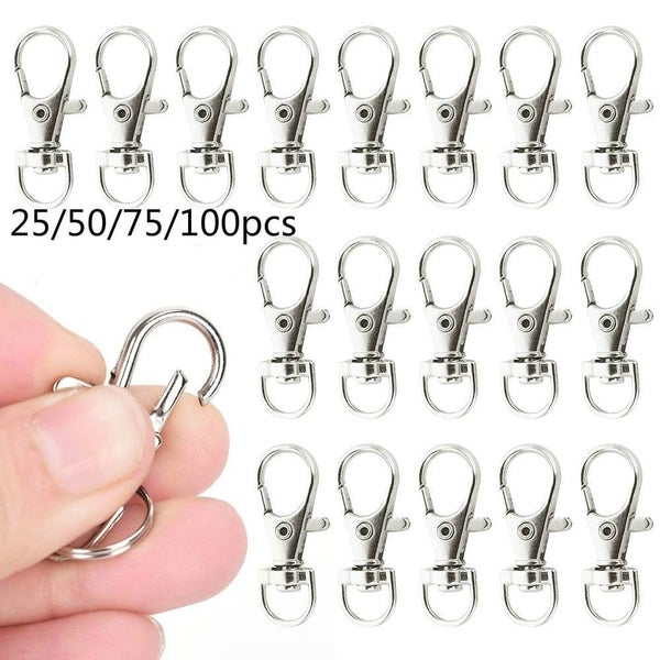 25/50/75/100pcs Swivel Lobster Clasp Clips Hook Alloy Key Ring Split Keycha Carousel 1