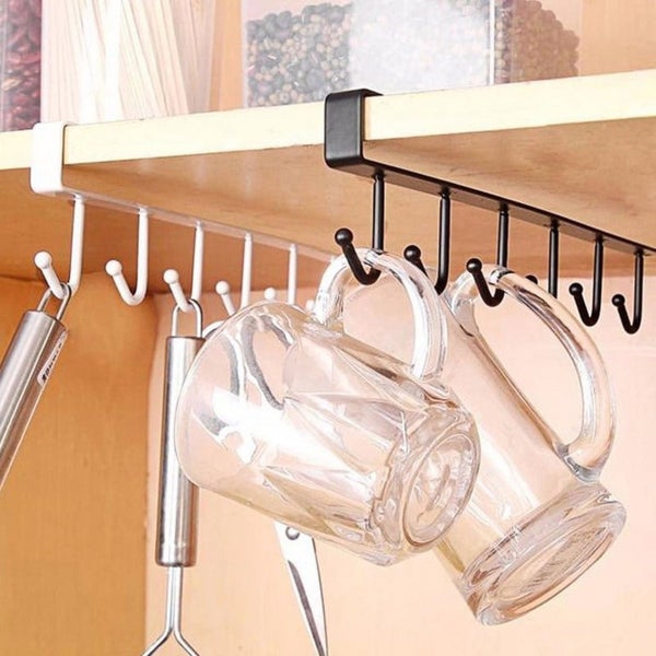 2pcs Metal 6 Hook Kitchen Rack Hanging Coffee Tea Cup mug Holder Shelf Kitc Carousel 2