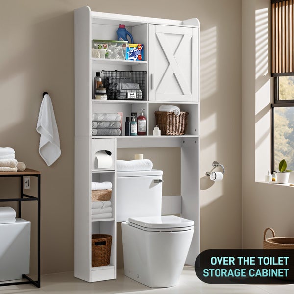 Toilet Shelf Storage Cabinet Bathroom Organiser Carousel 2