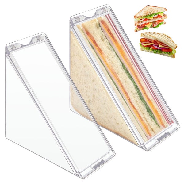 2 Pcs Triangle Sandwich Containers, Plastic Sandwich Box Clear Sandwich Ben Carousel 1