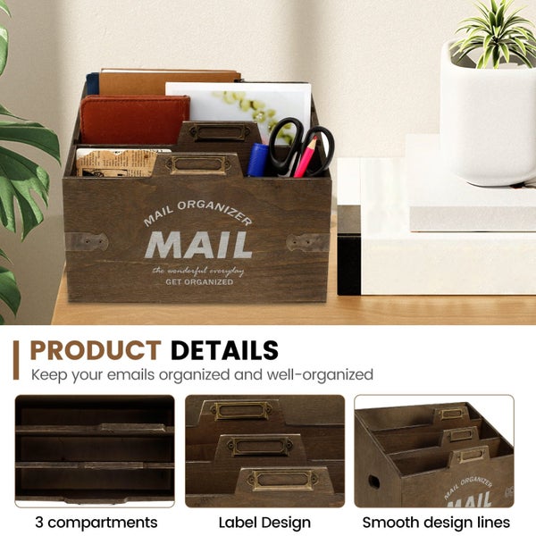 Mail Organizer Letter Sorter for Counter,Mail Holder Storage File Organizer Carousel 2