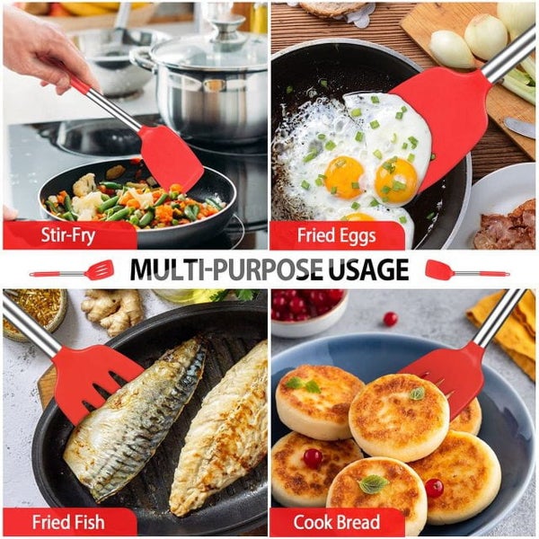 2 Pcs Silicone Spatula Set - BPA Free Stainless Steel & Silicone Spatulas H Carousel 2