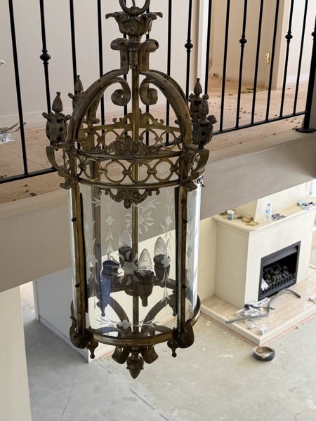 Large heavy solid brass chandelier/ light Carousel 1