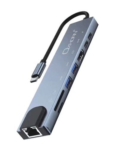 Oxhorn SuperSpeed 8-in-1 USB C to HDTV Adapter Hub 1xHDMI 4K 1xEtherne LAN 2 ... Carousel 1