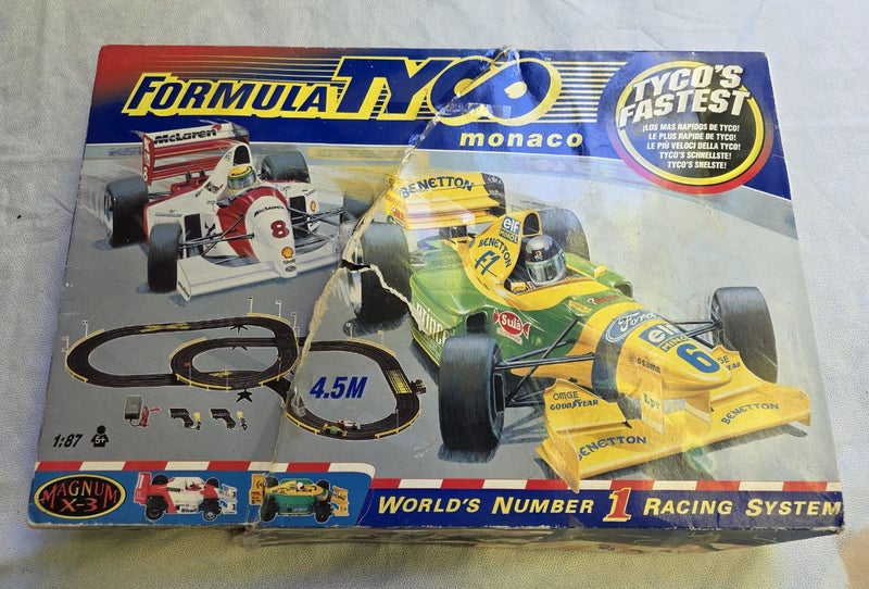 Vintage Formula TYCO “Monaco” slot car racing set – 1:87, 4.5 m track Carousel 1