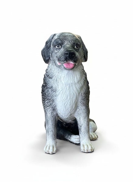 Dog Statue - Fibre Cement - Black & White Finish Carousel 2