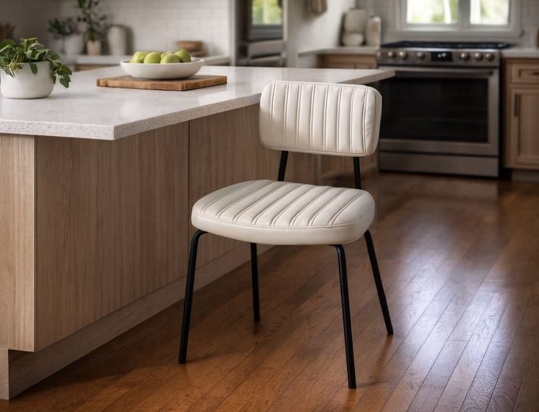 Paralora Dining Chair, Cream Black ,PU Leather Carousel 2