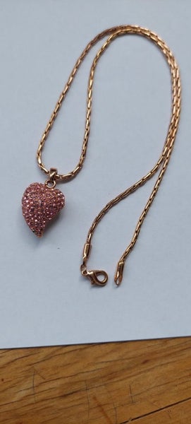 Dior Pink Crystal Heart Necklace Carousel 1