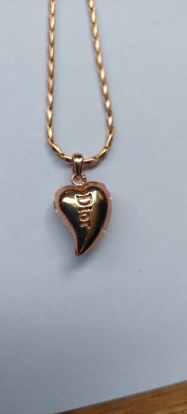 Dior Pink Crystal Heart Necklace Carousel 2