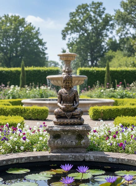 Thai Buddha Statue - Fibre Cement - Black Gold Finish - 60cms Carousel 1