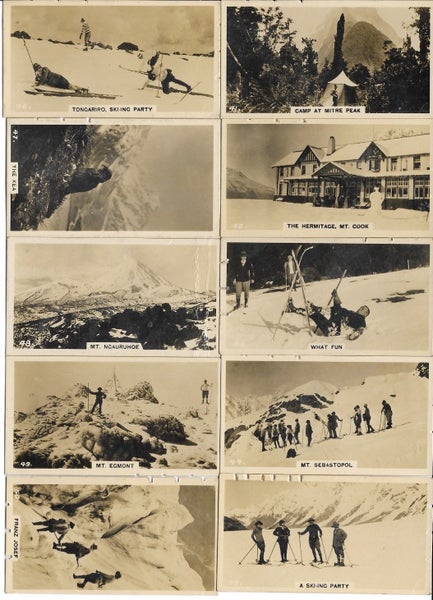 Vintage cigarette cards "A sporting holiday in New Zealand.": Carousel 1