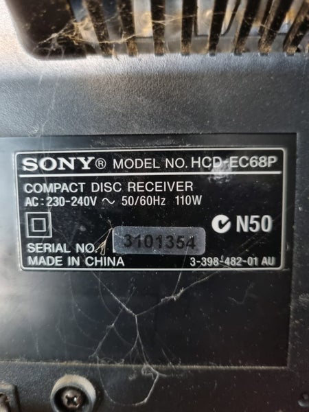 Sony HCD-EC68P stereo system CD, Radio Aux, DMPort Carousel 2