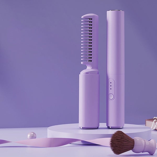 Portable Wireless Hair Straightening Comb - Small Charging Travel Hair Stra Carousel 1