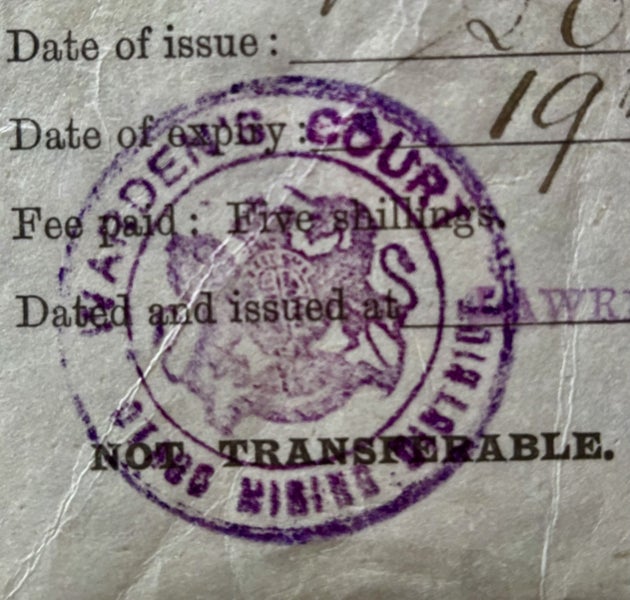 Historical Miners Right - Waipori, Lawrence Otago - 1904 Gold Mining64651597546881112