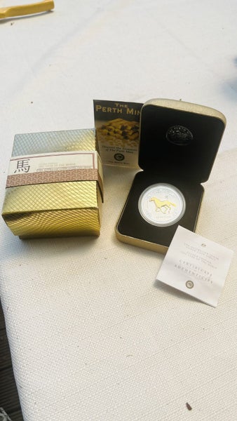 Perth Mint Year of Horse gilded silver coin 2002 Carousel 1