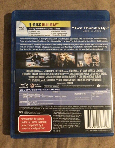 RANSOM MEL GIBSON BUL-RAY - RARE HARD TO FIND In blu-ray Carousel 4