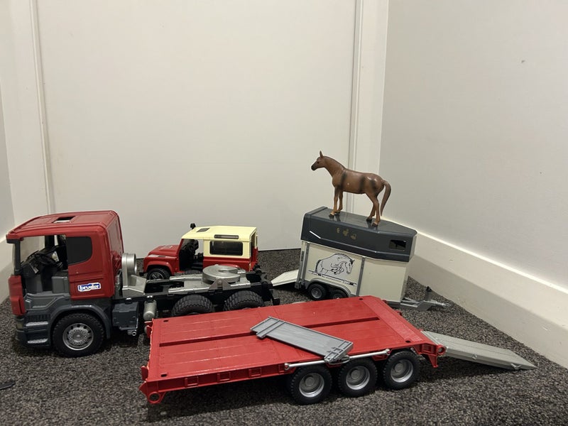 Bruder bundle: emergency, bulldozer, digger, cement mixer, bug trucks.64660648258305112