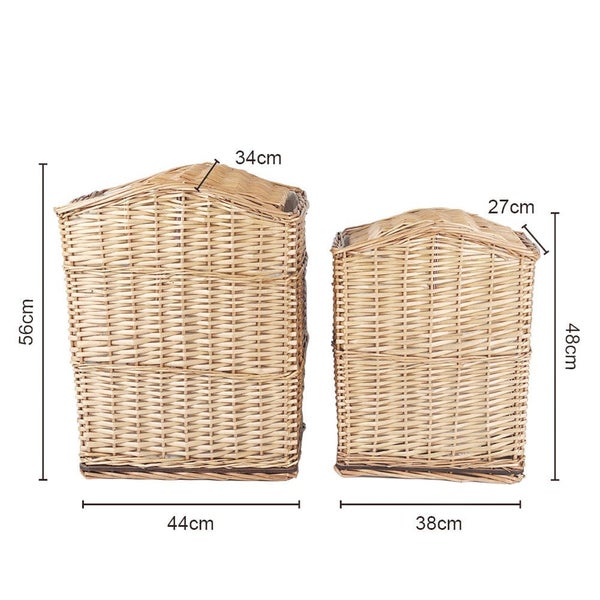 Living Today 2 Piece Wicker Storage Baskets With Lid Set Carousel 2