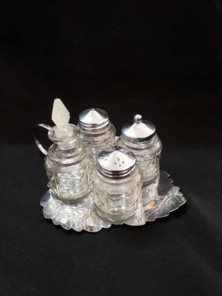Vintage 4 piece Cruet Set Carousel 1
