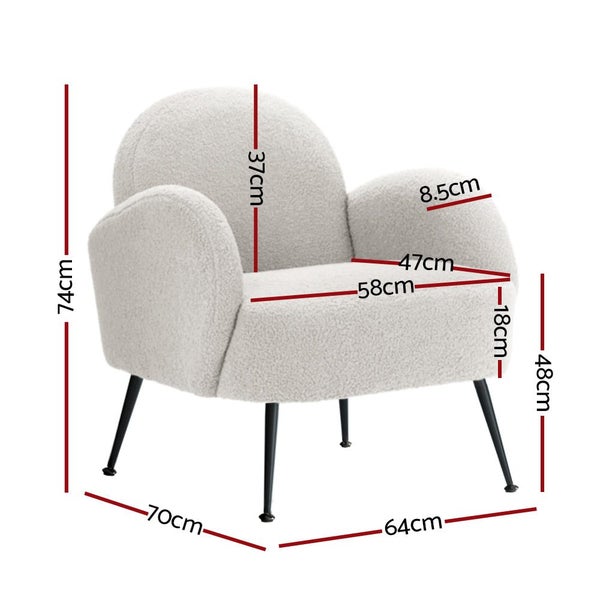 Artiss Armchair Boucle White Hanes Carousel 2