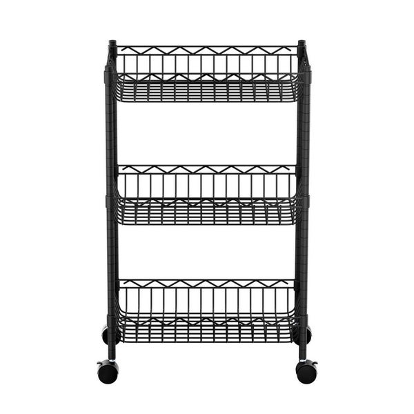 Artiss 3 Tier Shelving Unit Adjustable Garage Storage Kitchen Rack With Wheels Carousel 1
