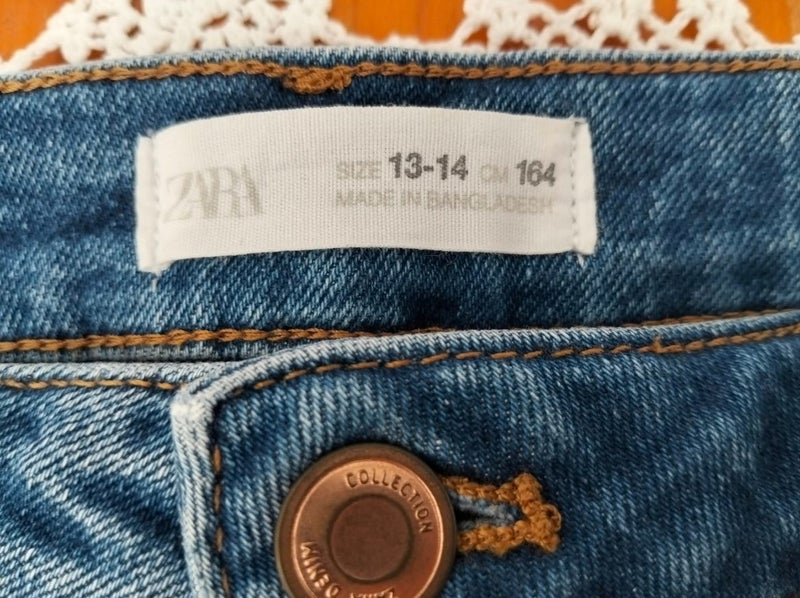 Zara Blue Distressed Denim Skirt Carousel 3