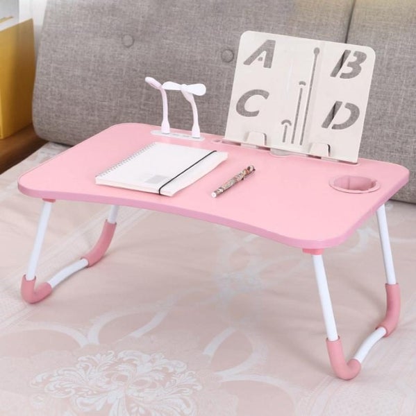 Portable Folding Desk With Fan & Lamp Compact Design Teenage Pink Carousel 1