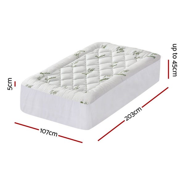 Giselle Bedding Mattress Topper 5Cm Pillowtop Toppers Bamboo King Single Carousel 2