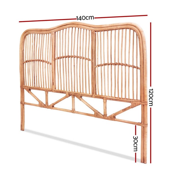 Artiss Bed Headboard Double Bedhead Rattan Nero Pine Carousel 2