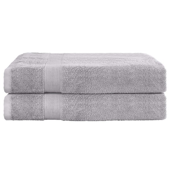 2 Pack Bath Sheets Set Cotton Extra Large Towel Grey Carousel 1