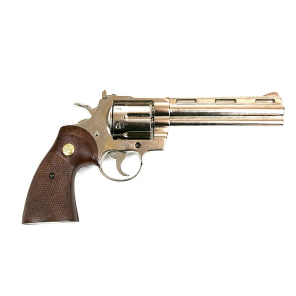 Denix Colt Python Revolver Replica - Nickel Carousel 1
