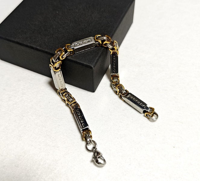 Men's Statement Bracelet Steel Link Chain Bracelet BSS6DGOM-2 Carousel 1