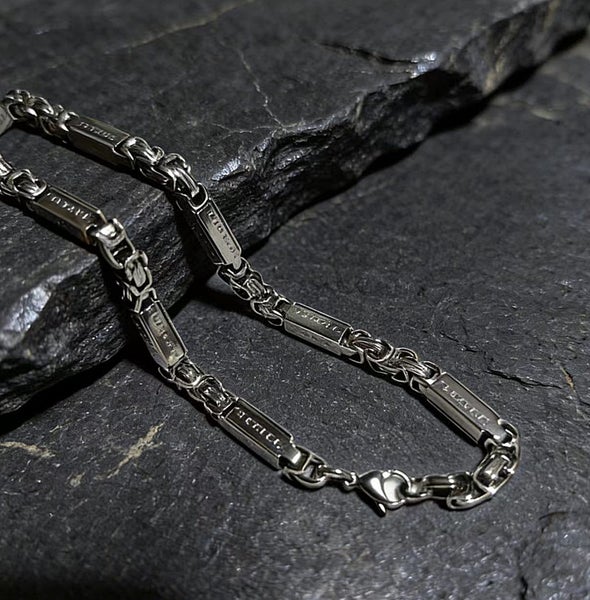 Lobster Clasp Byzantine Chain Stainless Steel Chain Necklace NSS9DGOM-3 Carousel 1