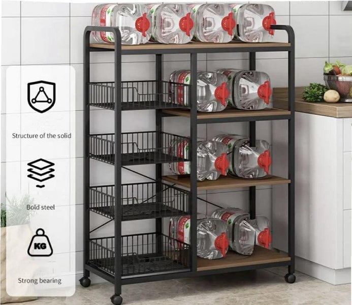 Home Kitchen Rack Shelf Cart With Storage Basket Carousel 1