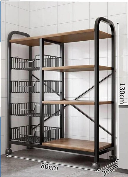 Home Kitchen Rack Shelf Cart With Storage Basket Carousel 2