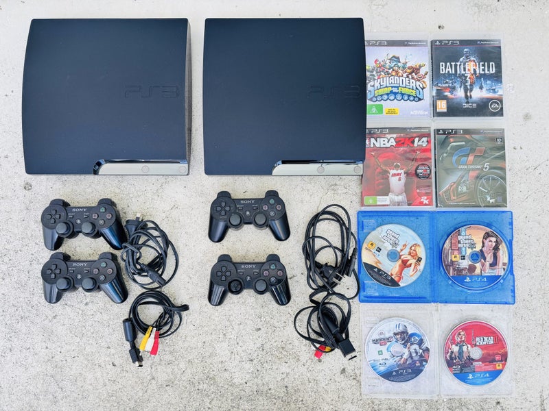 PLAYSTATION PS3 Slim – PS Controllers Games RF Stereo Trans and 2 Consoles Carousel 1