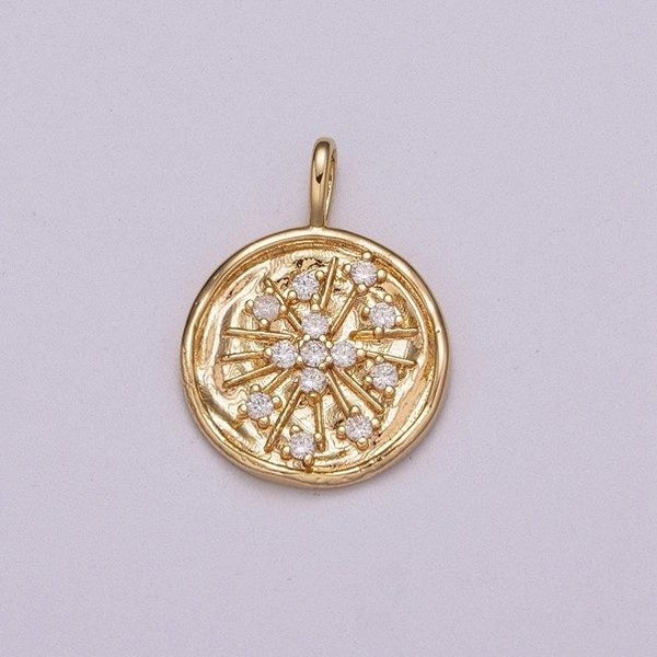 Gold Sunburst CZ Necklace, Gold Filled Sunburst Cubic Zirconia Necklace Carousel 2