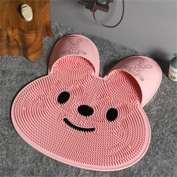 11.8In Shower Foot Scrubber,Foot Scrubber Mat with Non-Slip Suction Cups- C Carousel 2