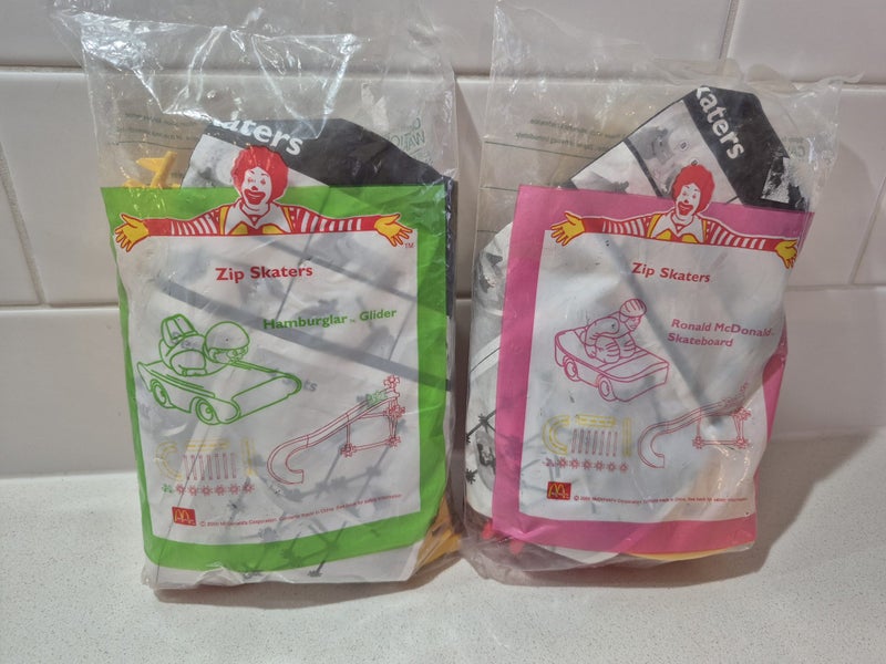 2000 McDonald’s Zip Skaters – Sealed Sets – Ronald + Hamburglar Carousel 1