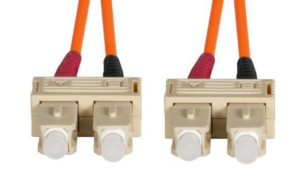 DYNAMIX 2M 62.5u SC/SC OM1 Fibre Lead (Duplex - Multimode) Orange LSZH Jacket Carousel 1