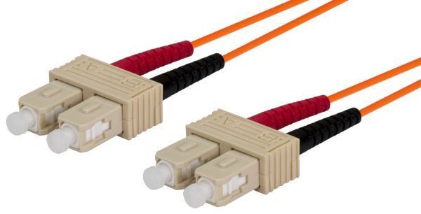 DYNAMIX 2M 62.5u SC/SC OM1 Fibre Lead (Duplex - Multimode) Orange LSZH Jacket Carousel 2