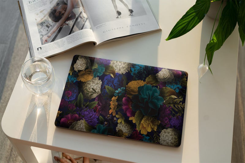 NZ Made Laptop Skin - Melancholy Flowers Carousel 1