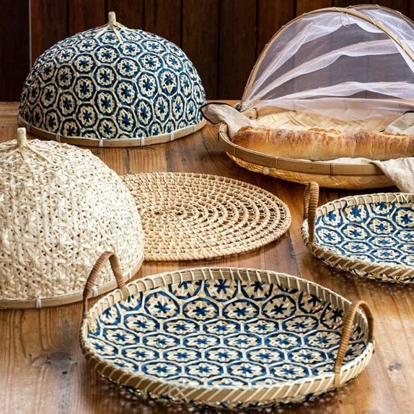 Ladelle Bamboo Woven Tray Set 2pce Carousel 3