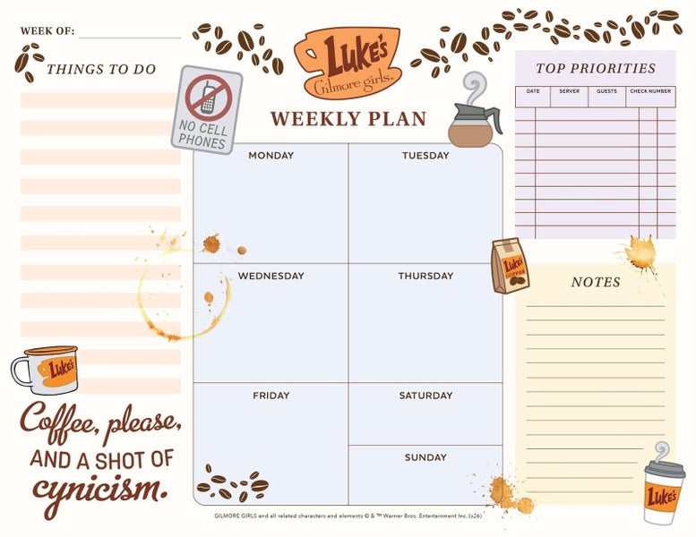 Gilmore Girls Weekly Planner Notepad by Insight Editions - Paperback Carousel 1