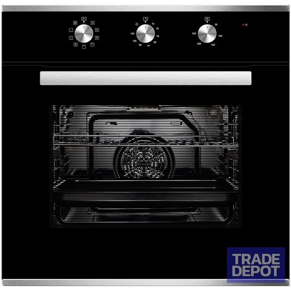 Vogue Wall Oven 60cm - 9 Function - Black Glass with SS Handle Carousel 1