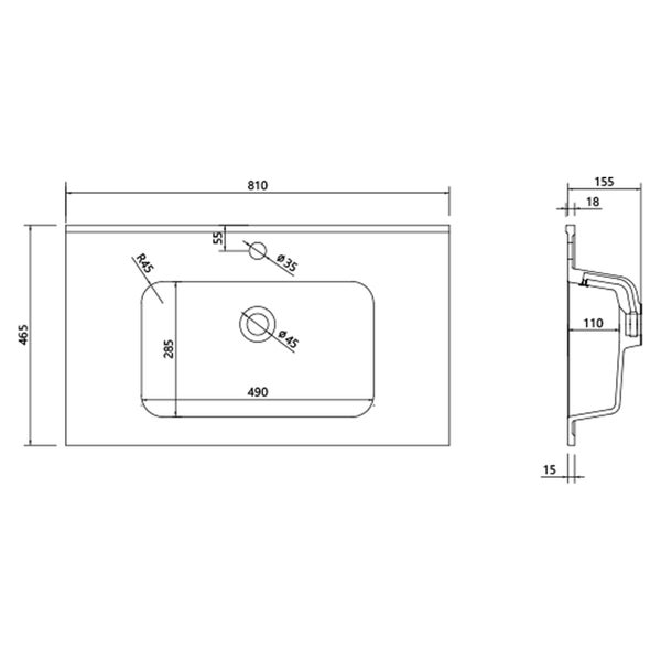 Zara Floor Vanity With Arc Top 800mm - White Gloss Carousel 4