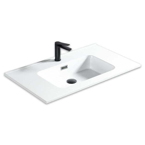 Fremont Fluted Floor Vanity with Arc Top 800mm - Moonlight White Carousel 2